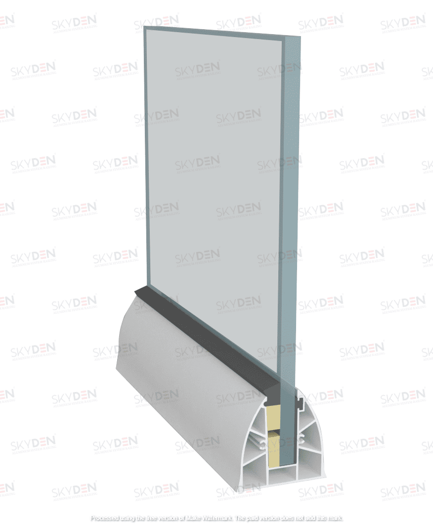 SD 10 Continuous Profile System Aluminum Glass Railing Base Profile for Balcony and Staircase, Indoor and Outdoor Top Mount Design, Durable Finish, Easy Installation for Modern Projects